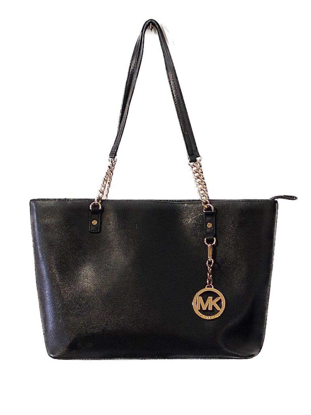 MICHAEL Michael Kors Jet Set Medium Chain Tote Bag – Black Saffiano Leather